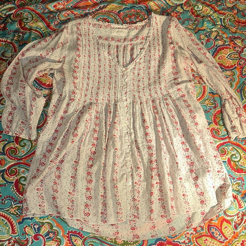 aerie Dainty Floral Button-Down Shirt